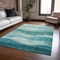 Homeroots 5' X 8' Teal Blue And Aqua Abstract Washable Indoor Outdoor Area Rug 604996 - alternate 8