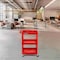 Luxor Utility Cart with Deep Lipped Plastic Shelves, 300 lb Load Capacity, 3 Shelves, 24 in L, 18 in W RDSTC111RD - alternate 6
