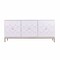 Homeroots 59in White and Gold Sideboard with Three Doors 401681 - alternate 1