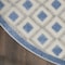 Homeroots 4' Blue And Gray Round Geometric Indoor Outdoor Area Rug 546850 - alternate 6
