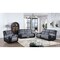 Homeroots 76" Gray and Black Faux Leather and Microfiber Manual Reclining Loveseat With Storage 561566 - alternate 8