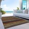 Homeroots 9' X 12' Chocolate Beige And Copper Striped Washable Indoor Outdoor Area Rug 598882 - alternate 4