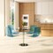 Leisuremod Astor Plastic Dining Chair with White Steel Base in Transparent Blue, 4PK ACW-20TBU4 - alternate 10