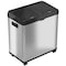 Hls Commercial 16 gal Rectangular Recycling Bin, Touchless Sensor, Satin Black/Satin Alum, Stainless Steel HLS16DCSS - alternate 1