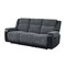 Homeroots 86" Black And Gray Fabric Reclining USB Sofa With Toss Pillow 559211 - alternate 3