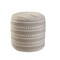 Homeroots 20in Brown Polyester Round Striped Indoor Outdoor Pouf Ottoman 517433 - alternate 5