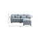 Homeroots 66" Blue Fabric Modular Sofa With Ottoman 568287 - alternate 13