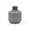 Homeroots 10" Gray Geometric Bud Terracotta Table Vase 516234 - alternate 4