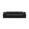 Homeroots Black Linen Blend Modular Rectangular Three Piece Corner Sectional 714581 - alternate 1