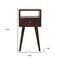 Homeroots 22" Brown Solid Wood Square One Drawer Nightstand 651797 - alternate 7