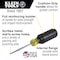 Klein Tools Cushion Grip Scratch Awl, Tip Size 3 1/2 in, Overall Length 7 7/8 in, Yellow/Black 650 - alternate 6