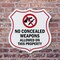 Signmission Concealed Carry Shield Sign No Concealed, 6 Inch X 6 Inch, Plastic Sign SHI-P-6-372 - alternate 5