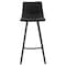 Leisuremod Elland Modern Upholstered Leather Bar Stool with Iron Legs and Footrest, Charcoal Black, 2PK ES29BL2 - alternate 5
