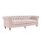 Homeroots 92" Pink Linen Chesterfield Wood Sofa 543992 - alternate 1