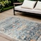 Homeroots 9' X 12' Blue and Orange Floral Stain Resistant Indoor Outdoor Area Rug 531507 - alternate 1