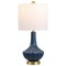 Jonathan Y Parker 21.5" Contemporary Traditional Ceramic/Metal Gourd LED Table Lamp, Brass/Blue JYL1030C - alternate 1