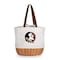 Picnic Time Family Of Brands NCAA Florida State Seminoles Coronado Canvas and Willow Basket Tote - Picnic Bag 203-00-187-174-0 - alternate 1