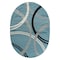 World Rug Gallery Modern Wavy Circles Design Area Rug 5 ft x 7 ft Oval Blue 377BLUE5OV - alternate 1