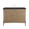 James Martin Vanities Kinnsden 48" Single Vanity, Weathered Oak w/ 3 CM Charcoal Soapstone Silestone Top D680-V48-WTO-3CSP - alternate 1