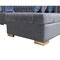 Homeroots Gray Velvet U Shaped Three Piece Sofa and Chaise Sectional With Toss Pillows 643888 - alternate 10
