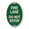 Signmission Fire Lane Do Not Enter, 12 Inch X 18 Inch Architectural Oval, Heavy Gauge Aluminum A-OV-G-1218-23986 - alternate 1