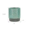 Homeroots 6in Turquoise Geometric Ceramic Indoor Outdoor Round Pot Planter 487459 - alternate 2