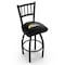 Holland Bar Stool Co 30" Blk Wrinkle Western Michigan Swivel Bar Stool, Jailhouse Back L01830WestMI - alternate 1