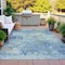 Homeroots 5' X 8' Teal Blue And Beige Abstract Washable Indoor Outdoor Area Rug 630898 - alternate 4