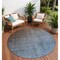 Homeroots 8' Round Blue and Green Round Ombre Washable Non Skid Indoor Outdoor Area Rug 563696 - alternate 1