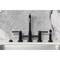 Kingston Brass Bridge Kitchen Faucet with Brass Sprayer, Matte Black KS8280DKLBS - alternate 5