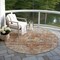 Homeroots 8' Coral Terra Cotta And Beige Round Floral Washable Indoor Outdoor Area Rug 605069 - alternate 6
