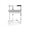 Homeroots 26" Gray and Silver Velvet and Stainless Steel Low Back Counter Height Bar Chair 555077 - alternate 3