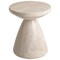 Leisuremod Dune 17 in Round Fiberstone Side Table, Pedestal Base, Weatherproof, Fully Assembled DST17SM - alternate 1