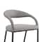 Homeroots 26" Light Gray and Black Faux Leather and Iron Low Back Counter Height Bar Chair 569184 - alternate 5