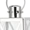 Homeroots 12" Clear And Silver Glass And Stainless Steel Tabletop Lantern Candle Holder 719757 - alternate 2