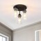 Jonathan Y Jonah 12" 3-Light Bohemian Farmhouse Iron/Seeded Glass LED Semi Flush Mount, Black/Clear JYL7556A - alternate 6