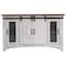 Homeroots 70" White Solid Wood Cabinet Enclosed Storage Distressed TV Stand 528706 - alternate 1