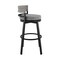 Homeroots 38" Light Gray Metal Swivel Low back Outdoor Bar Height chair with Footrest 490219 - alternate 7