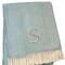 Homeroots 55" X 70" Sky Blue White Herringbone Cotton Blend S Initial Throw Blanket with Tassels Embroidery 680584 - alternate 6