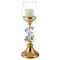 Homeroots 18" Gold and Faux Crystal Bling Tabletop Hurricane Candle Holder 468837 - alternate 1