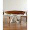 Homeroots 62" Brown And White Oval Solid Wood Pedestal Base Dining Table 347324 - alternate 3