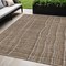 Homeroots 5' X 8' Taupe Brown And Ivory Striped Washable Indoor Outdoor Area Rug 597440 - alternate 1