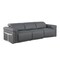 Homeroots 100" Dark Gray Top Grain Leather Reclining Metal USB Sofa 720430 - alternate 7
