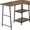 Homeroots 47" Brown and Black Reclaimed Wood and Metal Corner Trestle Computer Desk 489995 - alternate 4