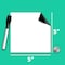 Flipside 5" x 5" White Dry Erase Stickables w/ Dry Erase Marker - 1 Pack of 12 Sheets 91155 - alternate 7