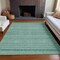 Homeroots 8' X 10' Turquoise And Aqua Striped Washable Indoor Outdoor Area Rug 615383 - alternate 8