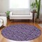 Homeroots 8' Purple Eggplant And Ivory Round Floral Washable Indoor Outdoor Area Rug 581920 - alternate 5