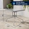 Flash Furniture Lila 31.5in Square Glass Top Metal Table with 4 Silver Aluminum Slat Stack Chairs TLH-0732SQ-017CSV4-GG - alternate 14