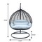 Leisuremod Teardrop Hanging Swing Chair with Stainless Steel Stand, 440 lb Capacity, Weatherproof RSCBL-57LGR - alternate 8