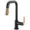 Brizo Litze Pull-Down Prep Faucet with Square Spout, Industrial Handle Matte Black/Luxe Gold 63954LF-BLGL - alternate 1